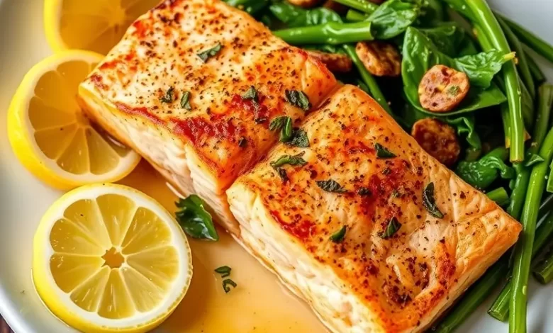 Photo of Запеченный лосось с лимоном и зеленью
